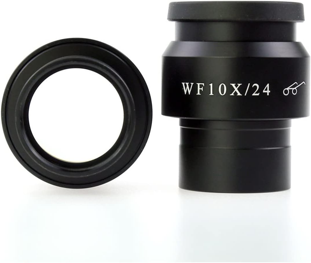 Microscope Accessories Kit 10X 24mm Stereo Microscope Wide Field Angle Eyepiece, Adjustable Size 30mm Microscope Slides (Color : 1pc 10X-24mm)