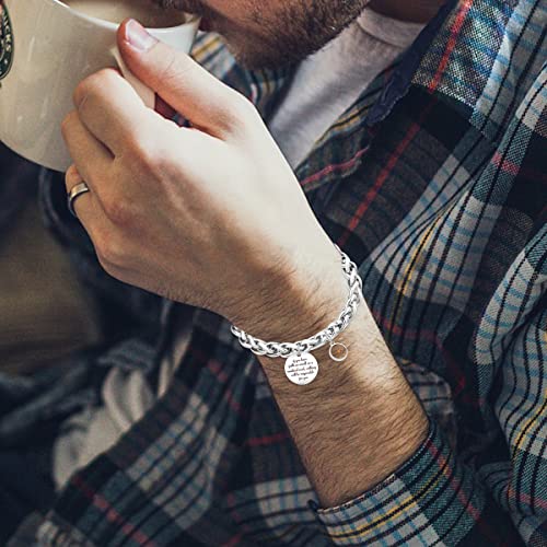 Cool Keel Chain Bracelet With Lobster Clasp, Faith Mustard Seed Charms Bracelet For Men Women 7.9 (Round) Y1918-Round-Steel 0 #TOP1