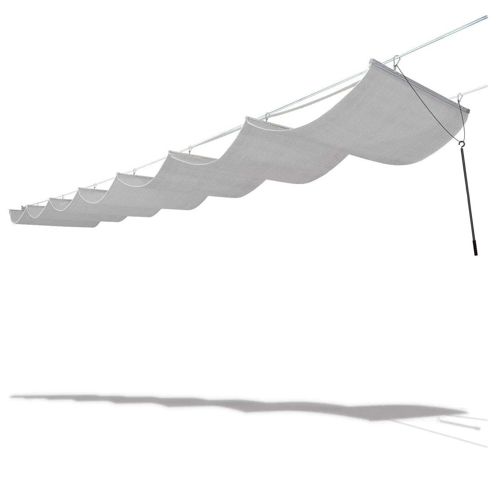 Voile d'ombrage rétractable en U avec kit de montage complet pour jardin