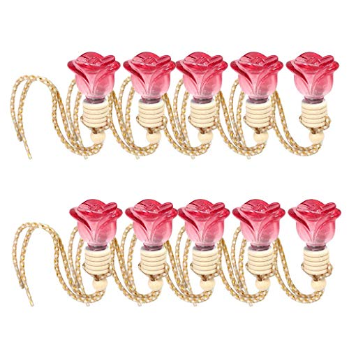 10Pcs Rosebud Shape Car Air Freshener Perfume Bottle Car Hanging Diffuser Bottle Pendant Empty Bottle #TOP1