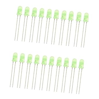REES52 20 Pieces 3mm Emitting Diode DIY Project Green Light Lamp LED Bulbs Kit