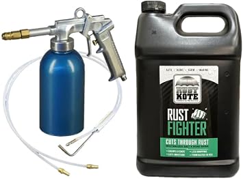 RustKote Rust Fighter 1 Gallon with Lemmer Rust Proofing Kit - Undercoating Gun + Wand