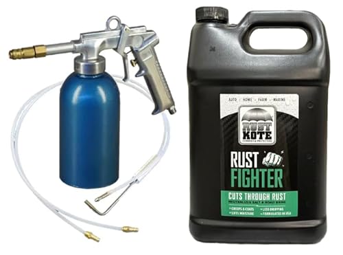 RustKote Rust Fighter 1 Gallon with Lemmer Rust Proofing Kit - Undercoating Gun + Wand