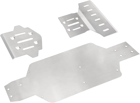 RC Stainless Steel Chassis Armour Set,Front Rear Chassis Guard Protection Skid Plate for MJX Hyper Go 7303 1/7 4WD RC Car