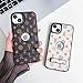 Dropcases Compatible with iPhone 14 Case Designer for Women Girls Luxury Leather Case Logo View with Metal Stand Shockproof Protective Phone Cover for iPhone 14-6.1”(Brown)