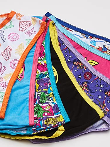 DC Comics Girls' Superhero Underwear with Wonder Woman, Batman, Superman Logos and Comic Prints Sizes 4, 6, 8, 102