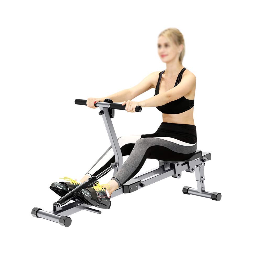 AYCDL Rowing Machines for Home Use, Indoor Rower Foldable Rowing Machine Fitness Equipment, Adjustable 12 Stage, Hd Data Display, Double Track, Suitable for Home Fitness Exerci