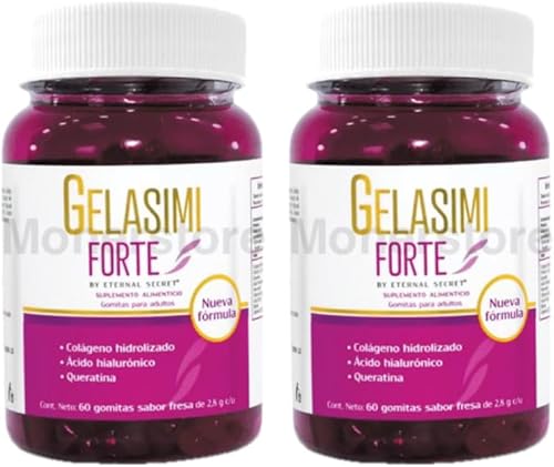 GELASIMI Forte Gummies (60 unidades) 0.10 oz cu colágeno hidrolizado Ácido hialurónico y Queratina disponible en Yaxa Colombia