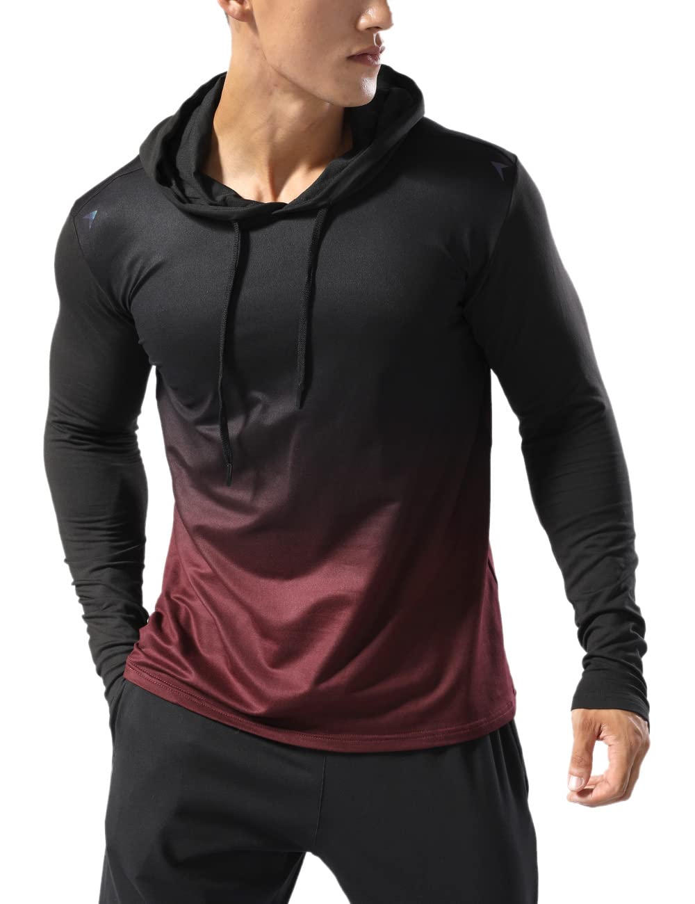Muscle Alive Uomo Foderato Termico Felpa con Cappuccio Atletica Maglione Manica Lunga Allenamento Running Hoodies