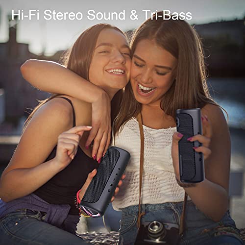 Bluetooth-luidspreker-IPX7-Waterdichte-draagbare-Bluetooth-luidspreker-met-LED-verlichting-draadloze-buitenluidspreker-24W-luid-stereo-geluid-hifi-fi-geluid-en-extra-bas-30h-speeltijd-dubbele-combinat