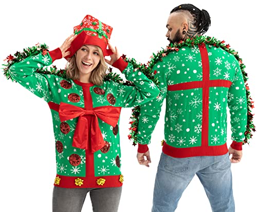 Ugly Christmas Sweater for Men, Hooded Unisex Women Xmas Hoodie Pullover for Party Festive Party - Image 3