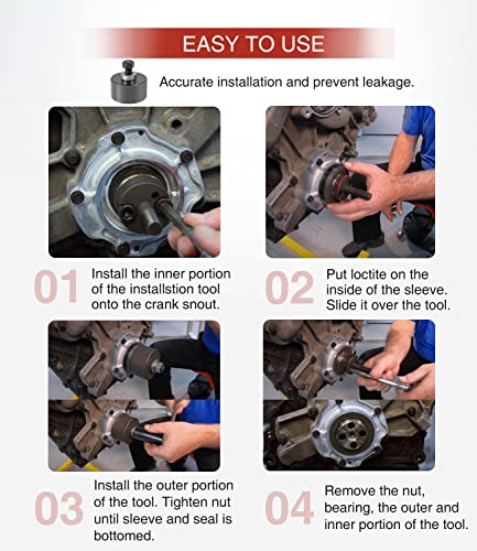Front & Rear Seal Installer For Ford 6.0L Powerstroke - Front Crank Seal And Wear Ring Installer, Rear Crankshaft Seal & Wear Ring Installer Included, Part Number 303-761, 303-770, Ztse4516, Ztse4515C #TOP3