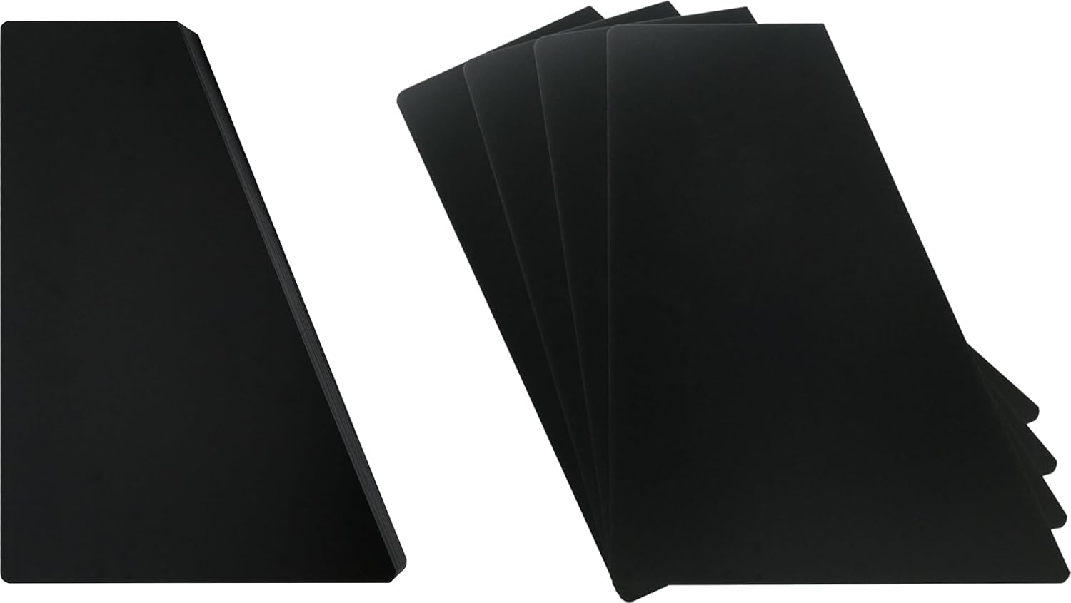 (30) 12" Record Divider Cards - SLOPED Full Cut - Black, Economical 30mil - 12" x 14 1/4" - #12NS14BK30DI