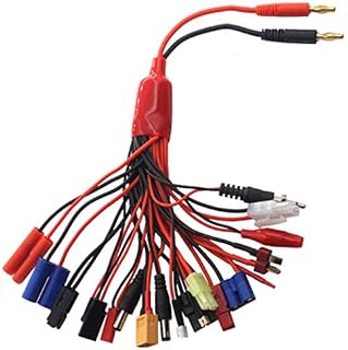 Vgoohobby 19 in 1 RC Car Truck Lipo Battery Multi Charger Adapter Lead Cable Converter Compatible with Traxxas Tamiya RC Car Truck Boat Lipo Battery Charger