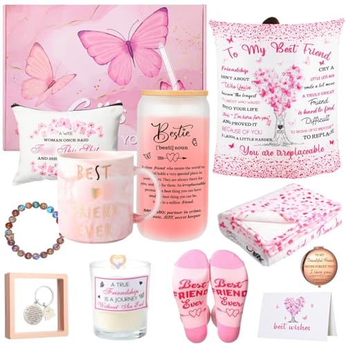 Blosssound Best Friends Ever Gifts for Women, Birthday Gifts for Besties, To My Best Friend Throw Blanket Gift Baskets Unique Gift Ideas for Women Friends Female Bestfriend Besties Sister Wife