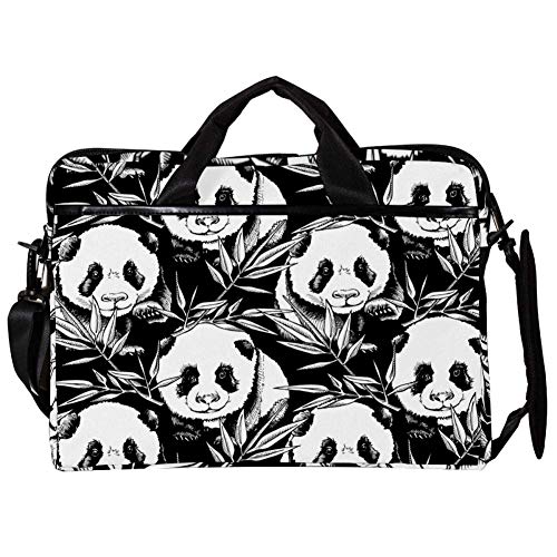Maletín bandolera para portátil de 15,4" con acabado de panda pintado a mano artístico