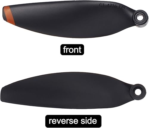 Miniatura 3 de MECCANIXITY Mini 2 hélices de dron, hélices de dron, negro y naranja con destornillador/tornillo, de liberación rápida, hélice de bajo ruido para