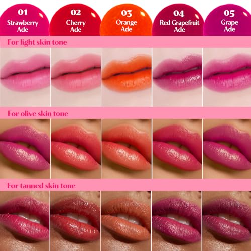 Image of ETUDE Dear Darling Water Tint (Pomegranate Ade) - Perfect for gift | Korean Lip Stain & Lip Tint for Hydrated Pink Lips, Smudge-Proof Long-Lasting Lip & Cheek Makeup | K-Beauty Gift