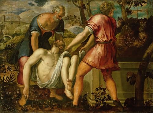 Impresión Jacopo Robusti Tintoretto estilo graffiti en lienzo de alta resolución