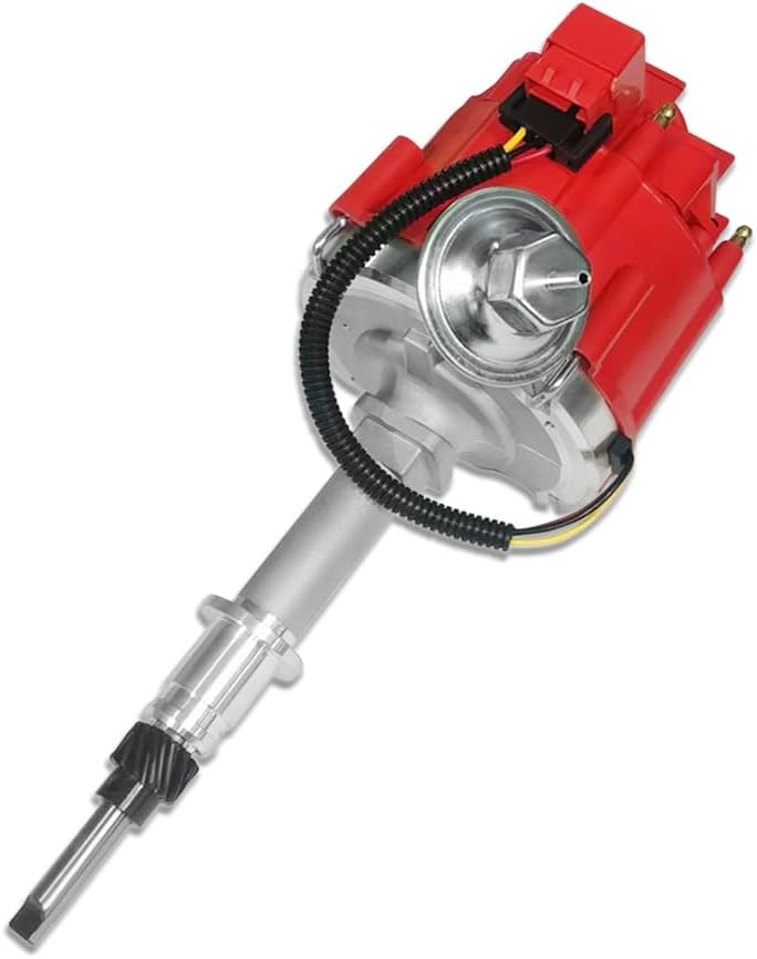 Red Cap HEI Ignition Distributor 65K Coil Fits GM Inline 6 1963-Up Magnetic Trigger (OE: JM6523R)