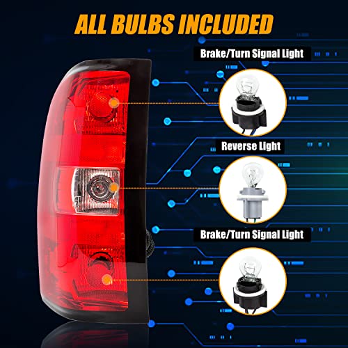 Ransoto Tail Light Compatible With 2007-2013 Chevy Silverado 1500 2500 3500 Gmc Sierra 3500 Hd Rear Brake Lamp Replaces Gm2800207, 25877454, 25958482 (Left Driver Side) #TOP2