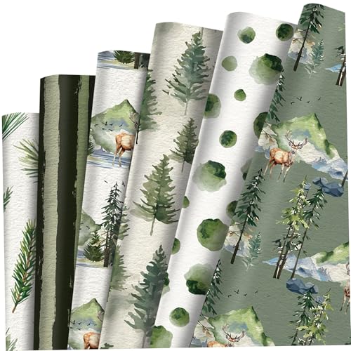 Papier d'emballage de Noël vert robuste pour paquets sans déchirure
