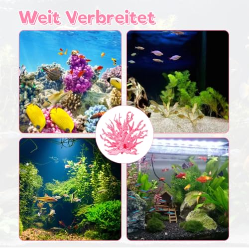 ASOFTY Aquarium Deko Künstliche Korallen, Kunststoff Korallen, Wasserpflanze Dekoration, Korallenbaum Aquarium Ornamente für Landschaft Unterwasser (Rose)