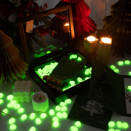 Image of OSOPOLA 150 PCS Glow in The Dark Rocks - Yellow Luminous Stones | Fish Tank Accessories Turtle DIY Decor Pebbles for Fairy Garden Yard FD05YL150