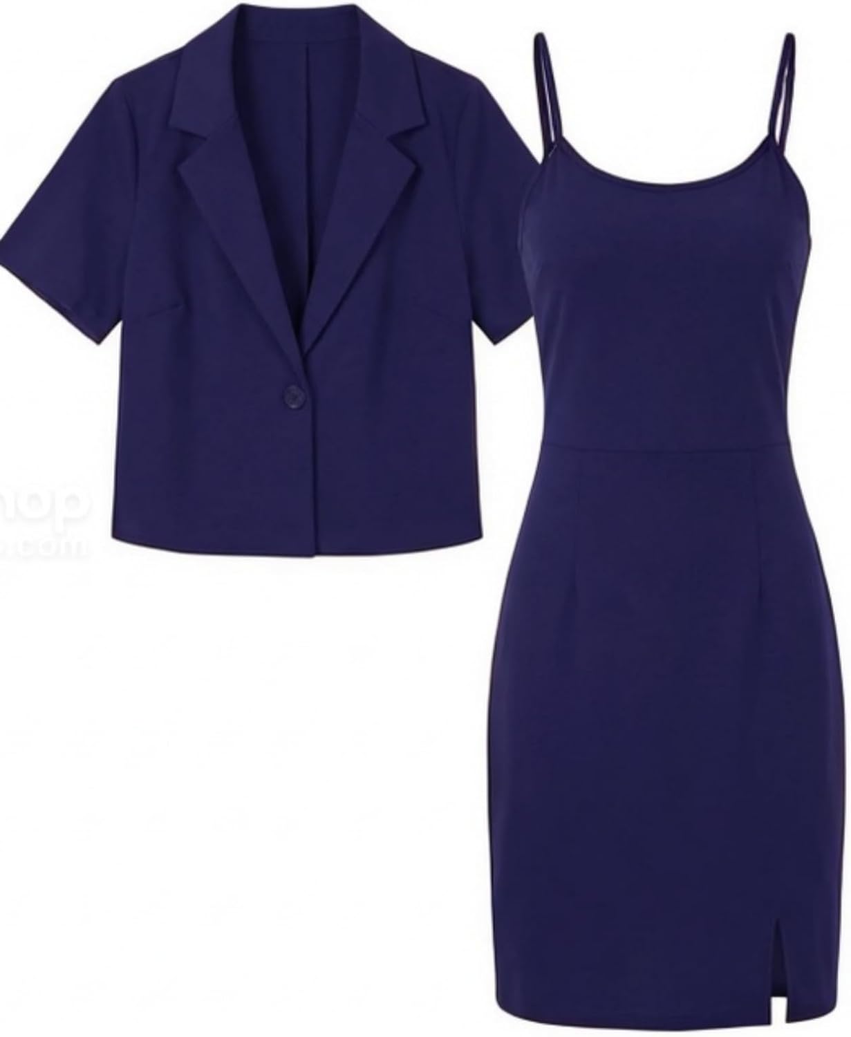 MINTLIMIT Women's Business Dress Suit Sets 2 Piece Outfits Office Cropped Blazer 2025 Work Office Short Sleeve Blazer Dress