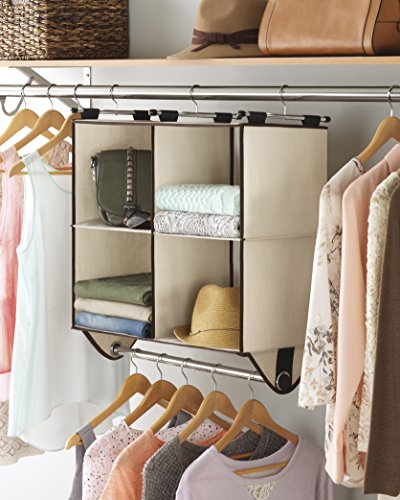 Whitmor 4-Section Closet W/Rod Organizer, Canvas #TOP1