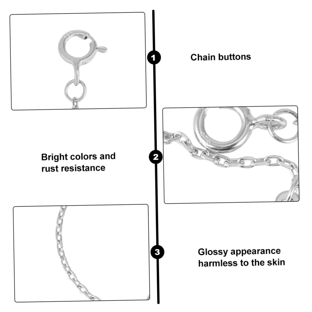 VILLCASE 9stücke Teiliges Kettenverlängerungen Aus Langlebigem Silber Für Armbänder Und Halsketten Mit Einzigartigem Design Und Praktischem Karabiner Für -schmuckgestaltung