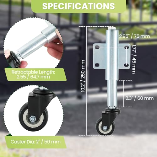AMGSH 2" Spring Loaded Gate Caster, 2 PCS by AMGSH - Used condition - Image 3