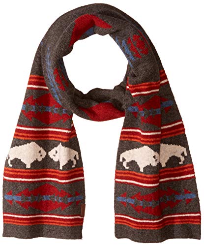 Pendleton Men's Lambs Wool Scarf, Big Medicine Charcoal, ONE SIZE