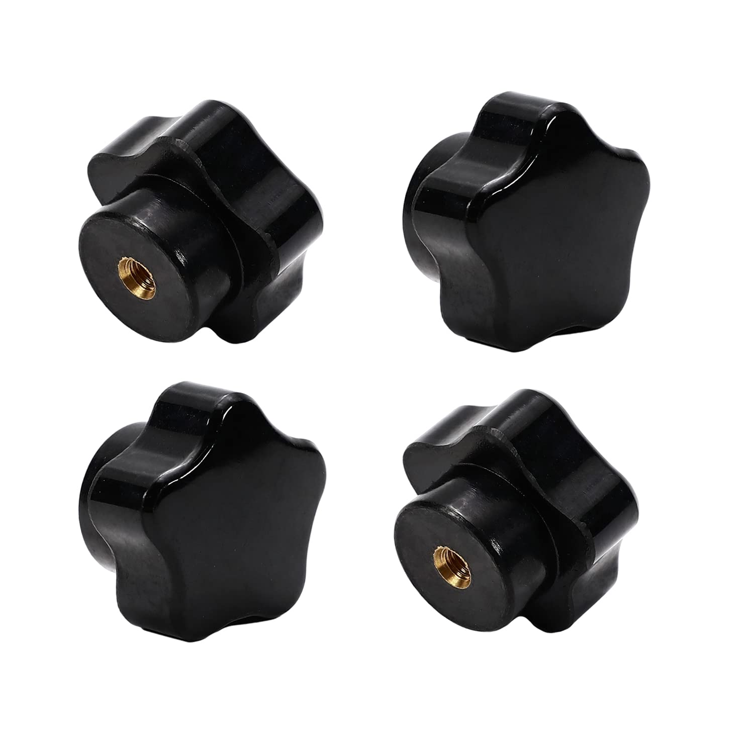 Othmro M5 Black Handle 32mm Galvanized Star Head Female Screw Type Clamping Knob Bakelite 5 Pcs