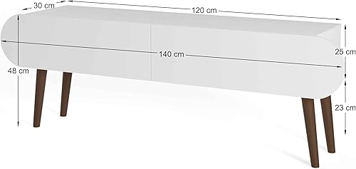 Miniatura 8 de Lotus Soporte de TV de hasta 55 pulgadas  Mesa consola moderna de televisión industrial, pata de madera maciza, centro de entretenimiento en el