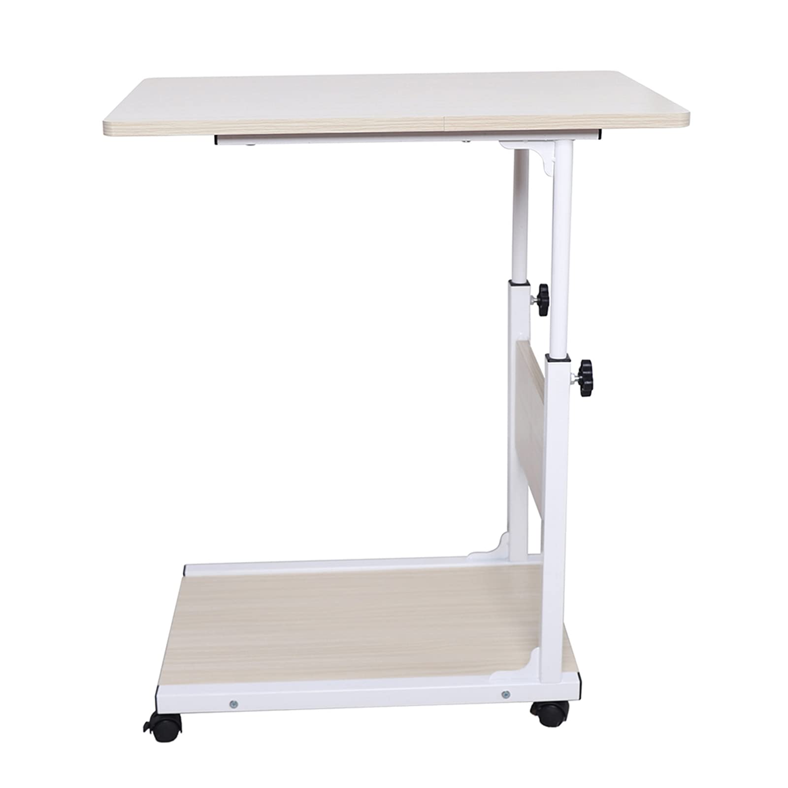 Mesa auxiliar, mesa auxiliar con ruedas, mesa para ordenador portátil, mesa de aseo para cama, sillón, mesa auxiliar en forma de C, capacidad de carga 20 kg, para sofá, cama, dormitorio, 50 x 35 x (55