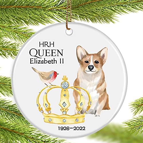 HRH Queen Elizabeth II and Corgi Ornaments, Touber Platinum Jubilee Memorial Ornaments Queen Elizabeth II Christmas Tree Ornaments 2022 Christmas Ornaments Platinum Jubilee Keepsakes Gifts