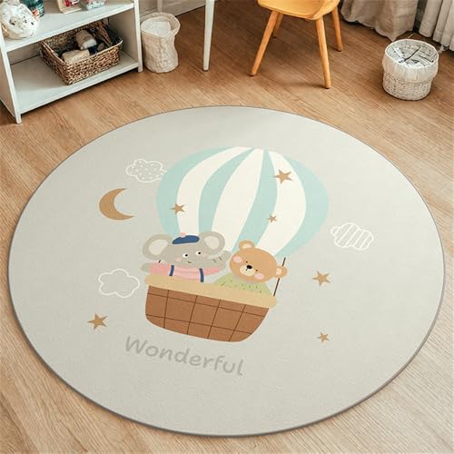 YATOLA Alfombras Salón Alfombra Habitación Lavables para Dormitorio Blanco Antideslizante de Cama Infantil Peluche Fácil Cuidar Rug Alfombra de Juegos Lavable Conejo Oso Estrella (Gris, 120cm)