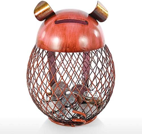 Tooarts Money Box Piggy Bank Piggy Shaped Animals Gifts Metal Handwork Crafting Coin Bank Box for Children Adults