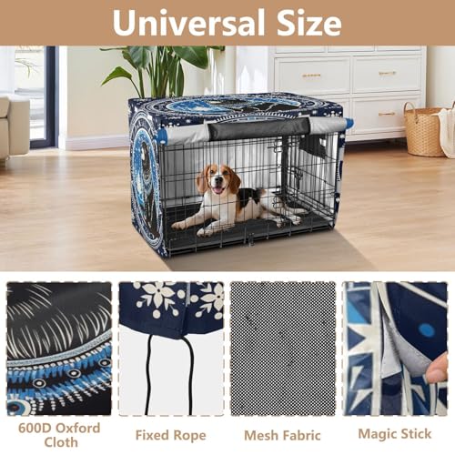 Housse Imperméable pour Cage Chien Chat Art Abstrait Extérieur Intérieur