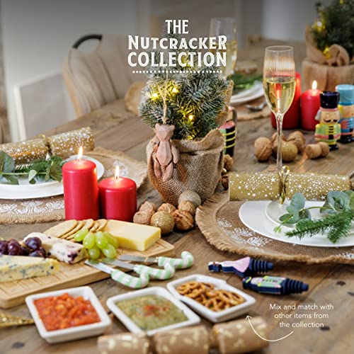 KitchenCraft Nussknacker Sammlung Bambus-Käse-Set, 4 Stück, Geschenk-Box, Keramik, braun