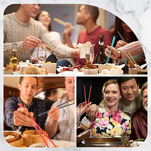 image for LIANGKEN 5 Pairs Dishwasher Safe Fiberglass Chopsticks Set,9.5 Inch Re