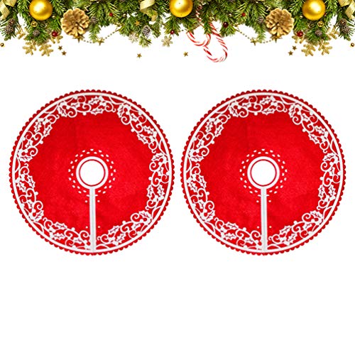 Aboofan 2 peças mini saia de árvore de Natal tapete árvore árvore de Natal, árvore de Natal, base de