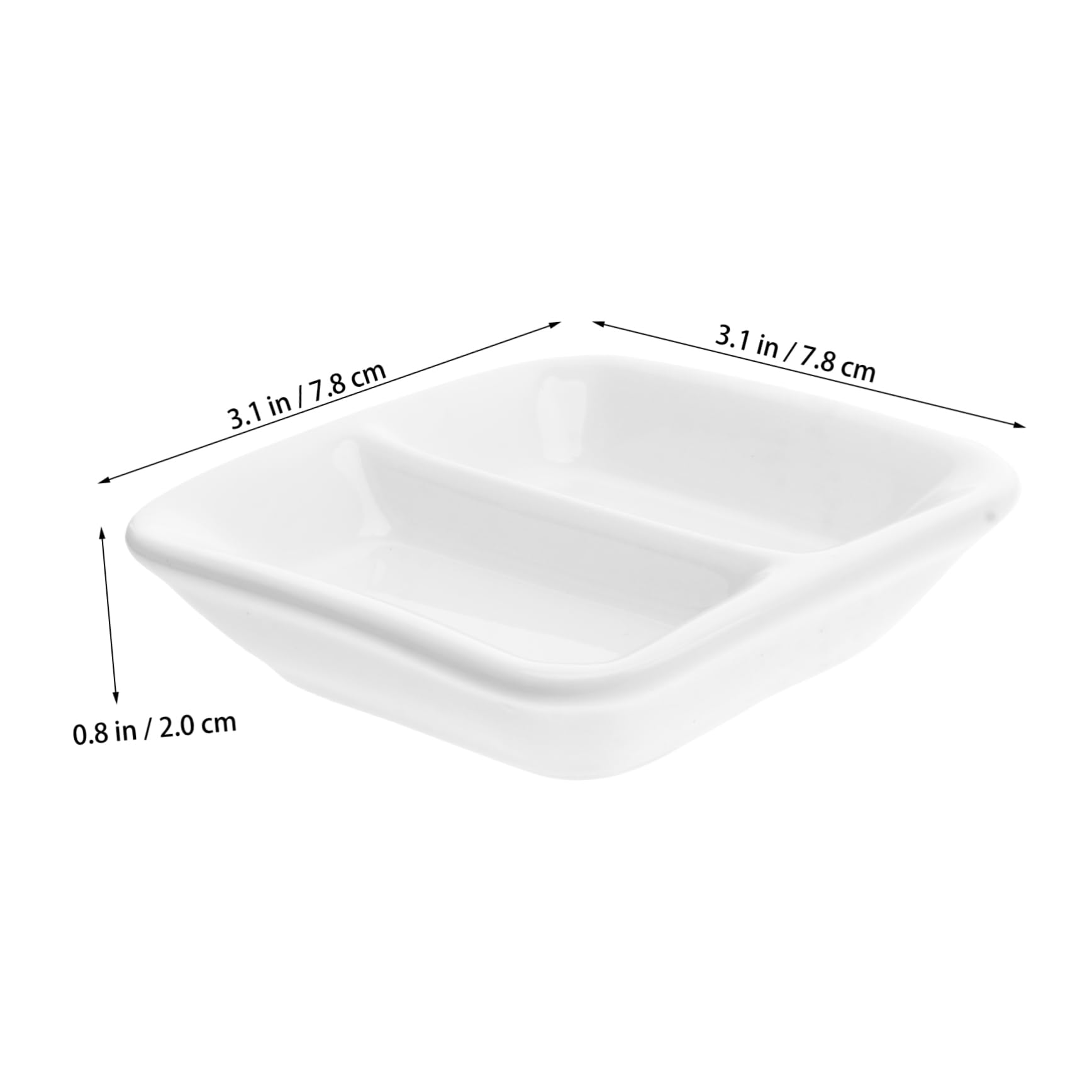 Cabilock 2 Pcs Snack Dish Seasoning Dish Candy Dish Soy Dipping Sauce Dishes-set Appetizer Plates Platters Serving Tray Soy Sauce Tray Divided Serving Dish Shaped Spice Mini White re-usable