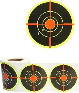 Naisfei 3 Inch Shooting Target Stickers, 200 Pcs Splatter Targets Stickers Self Adhesive Paper,Reactive Targets for Shooting Range with Fluorescent Impact for BB Gun,Pistol,Pellet Gun,Airsoft