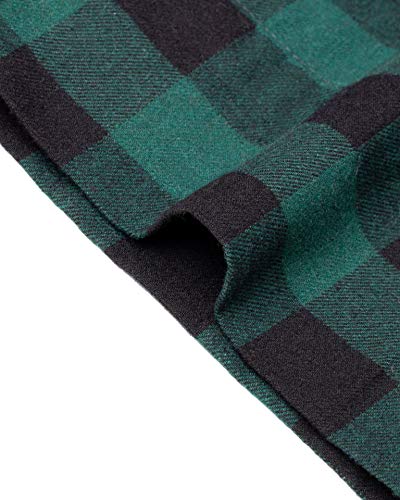 Image of Mens Flannel Pajama Pants Plaid Heavyweight Cotton PJs Bottoms Sleepwear | Soft Cozy with Pockets, Elastic Waistband Drawstring, Adjustable Length, Casual Checkered Lounge Pant, for Home Holiday Daily