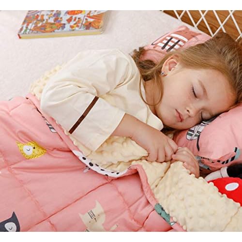 Uttermara 7 lbs Weighted Blanket - Pink Cat, Cozy Reversible