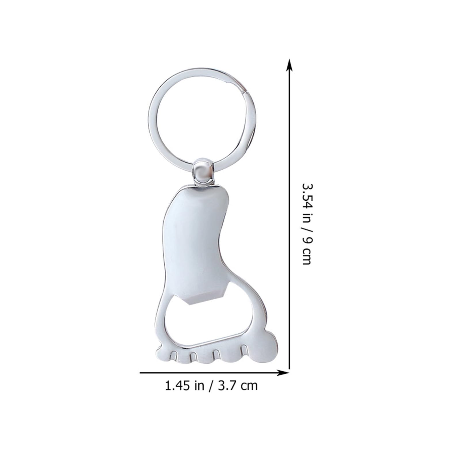 Llaveros Abrebotellas de Metal Pack de 10 Forma de Pie, Resistentes y Portátiles, Ideales para Camping y Uso en Bar