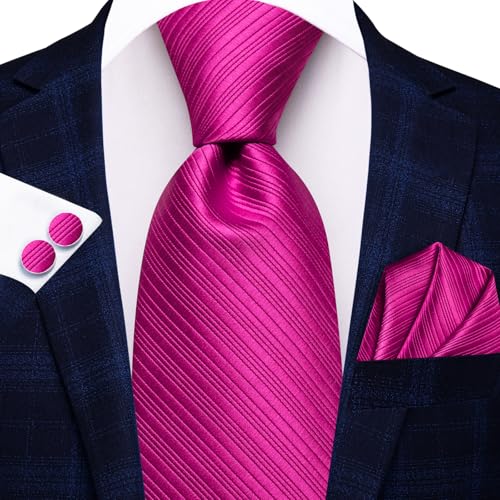 Image of Hi-Tie Men 63inches Tie Set Extra Long Necktie Paisley Tie Pocket Suqare Cufflinks Big and Tall Men Tie