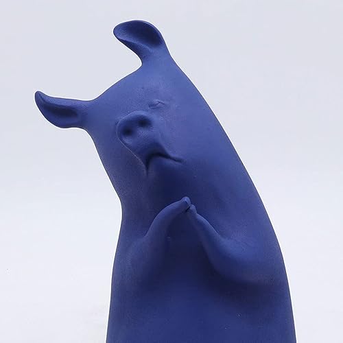 Miniatura 6 de SHUTING2020 Chinese feng Shui Statue Sculpture Blue Cute Pig Animal Decoration Home Interior Desktop Small Sculpture Crafts Decoration Wine Cabinet